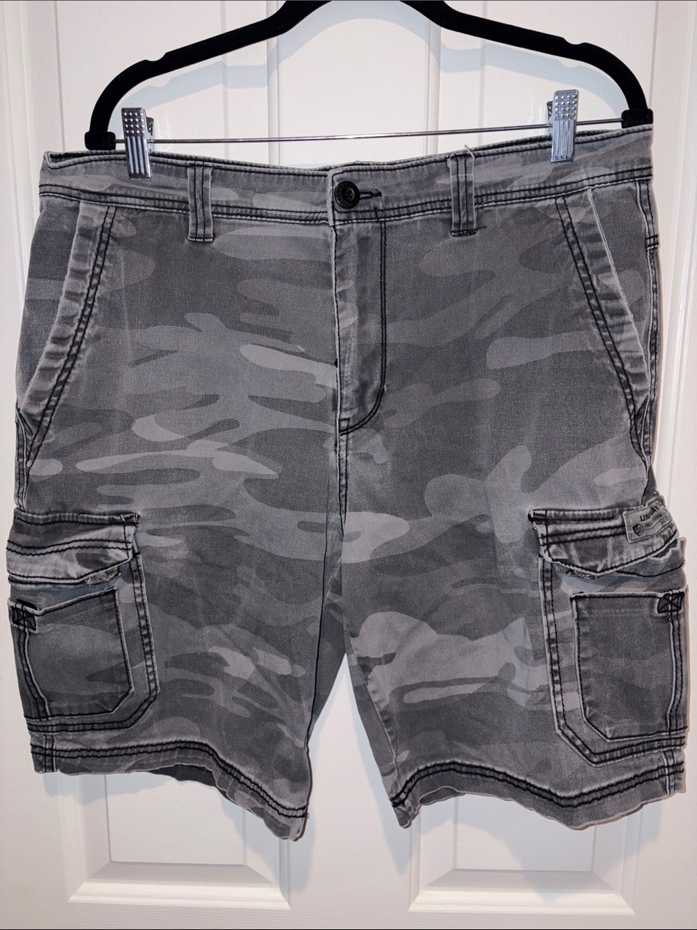 Men's Unionbay Camouflage Cargo Shorts - Gray size 36